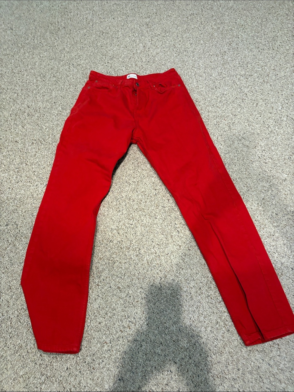 Zara Red High-Rise Jeans